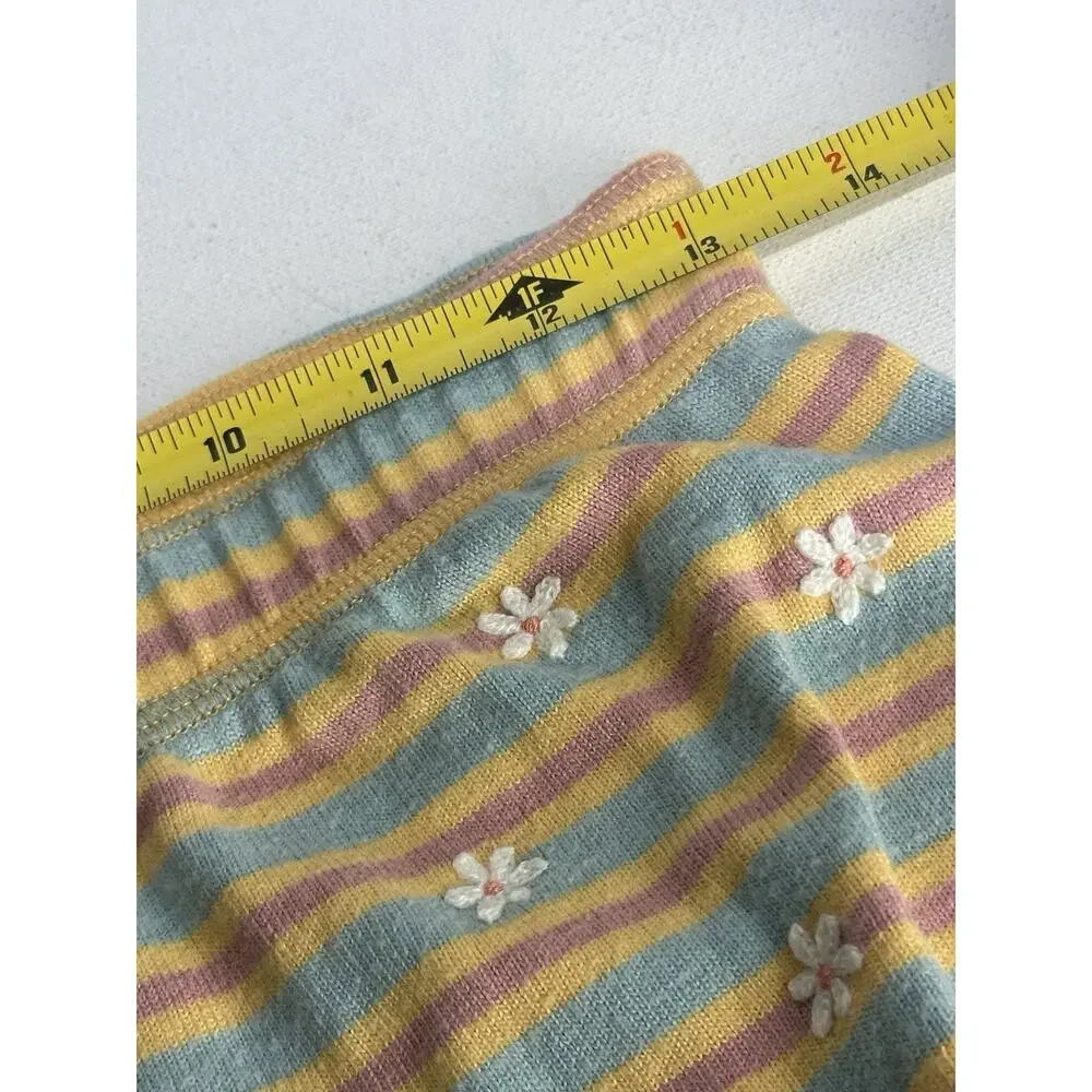 pj salvage Women’s Size XS striped pajama lounge pants daisy detail